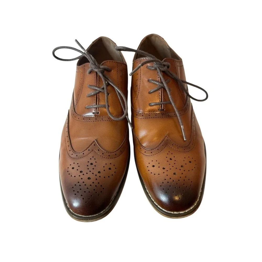 Stacy Adams Boys Dunbar Oxford Cognac Size 6 M Excellent Condition Career Office